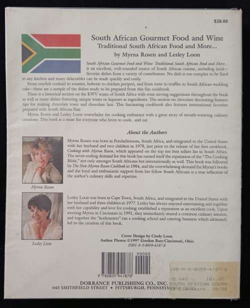 South African Gourmet Food & Wine by Myrna Rosen & Lesley Loon