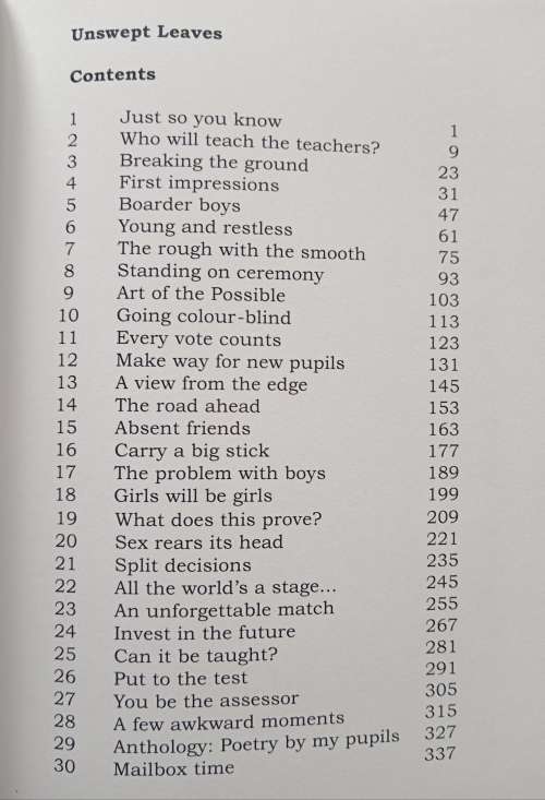 Unswept Leaves A Teacher`s Life by Chris Baker