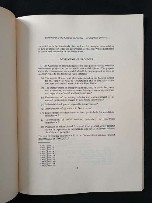 Supplement to The Counter-Memorial Filed by the Government of The Republic of South Africa