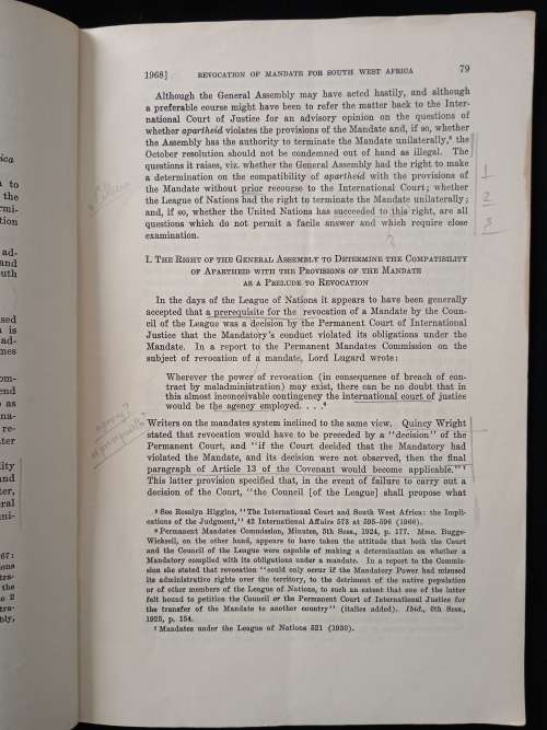 The Revocation of the Mandate for South West Africa by John Dugard