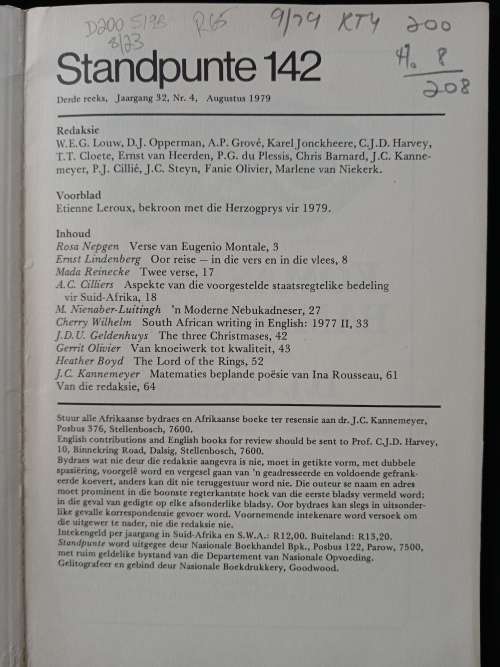 Standpunte 142 by A C Cilliers & others