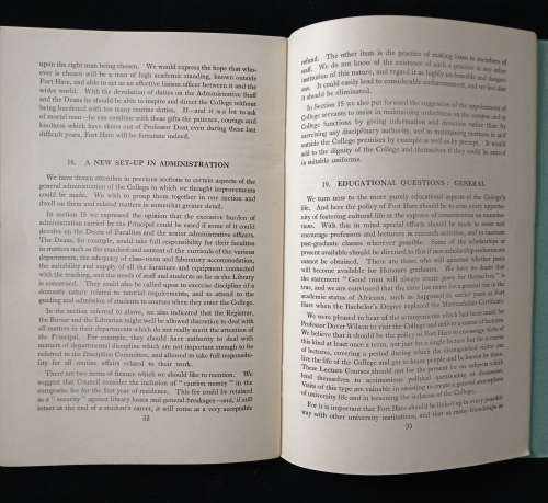 Report of The Fort Hare Commission July 1955