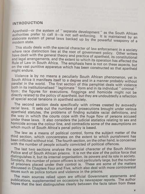 South Africa: The Violence of Apartheid by A Sachs