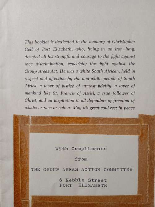 The people wept The story of the Group Areas Act by Alan Paton