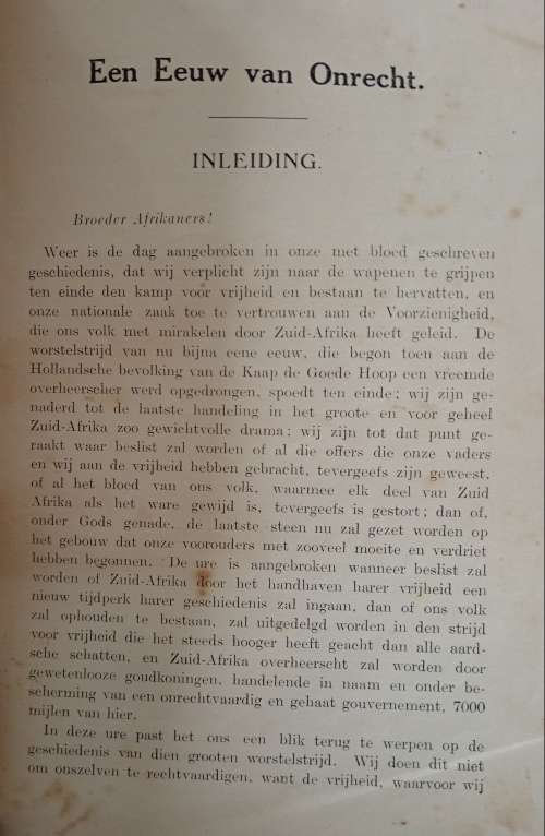 Een Eeuw van Onrecht by F W Reitz