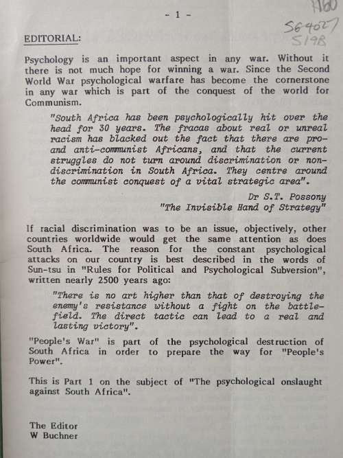 The Watershed - Editor: W Buchner