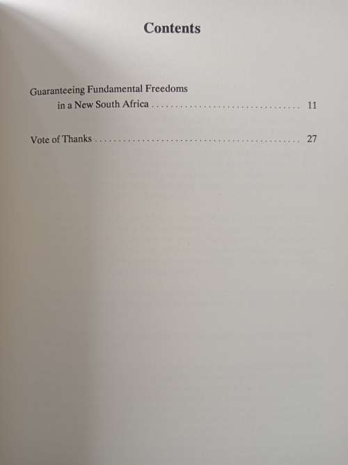 Guaranteeing Fundamental Freedoms in a new South Africa by Chief Justice MM Corbet