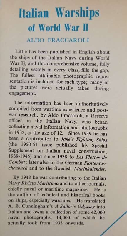 Italian Warships of World War II by Aldo Fraccaroli