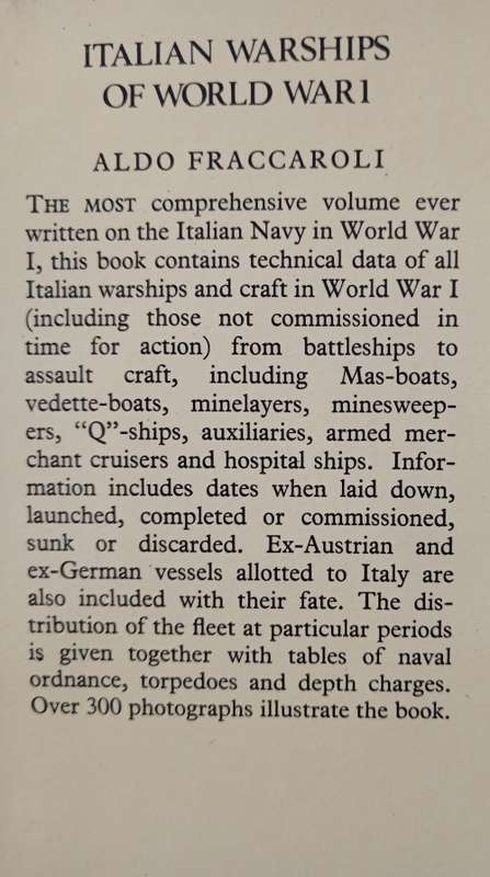 Italian Warships of World War I by Aldo Fraccaroli