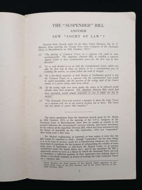 The `Suspended` Bill Another New Court of Law by The Hon R Feetham