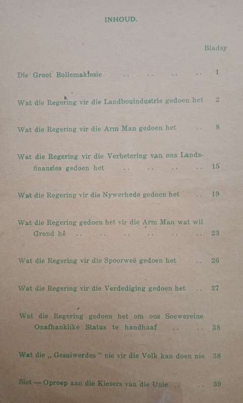 Die Vrug van Volkseenheid Gaan JY Daarop Verder Bou