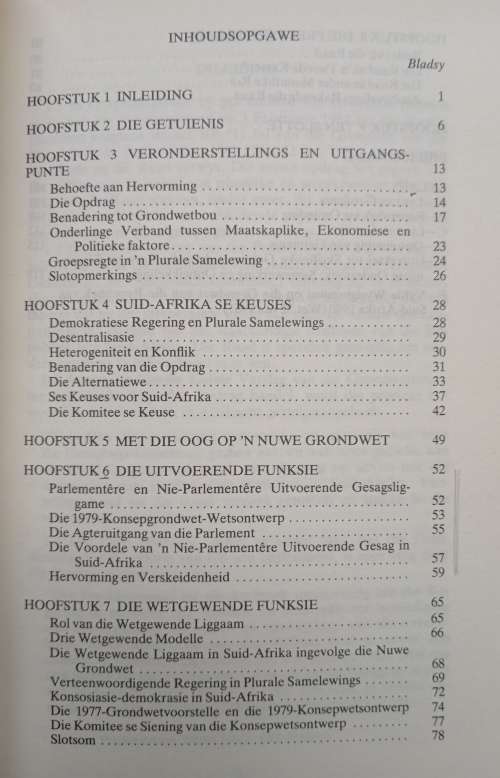 Republiek van Suider-Afrika Eertse Verslag van Die Grondwetkomitee van die Presidentsraad