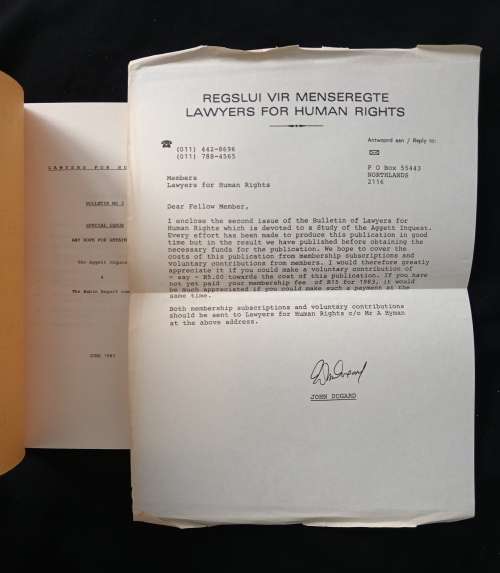 Lawyers for Human Rights Bulletin No 2 The Aggett Inquest & The Rabie Report compared