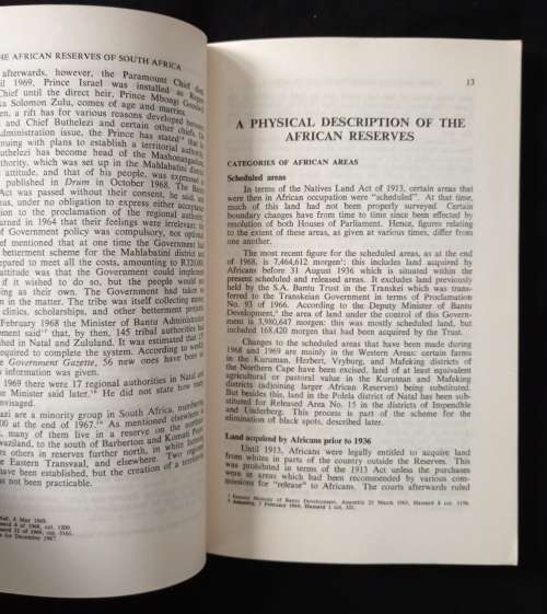 The African Reserves of South Africa by Muriel Horrell
