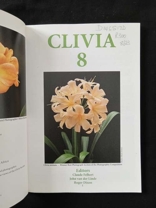 Clivia 8 Editors Claude Felbert, John van der Linde & Roger Dixon