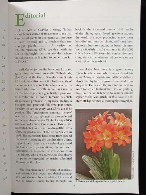 Clivia 8 Editors Claude Felbert, John van der Linde & Roger Dixon