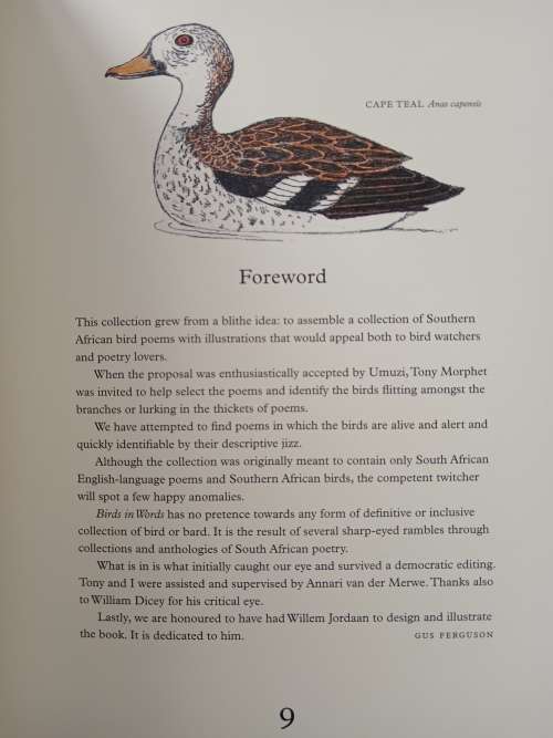 Birds in Words Compiled by Gus Ferguson & Tony Morphet
