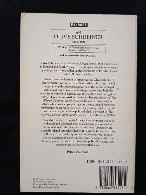 An Olive Schreiner Reader Edited & Introduced by Carol Barash