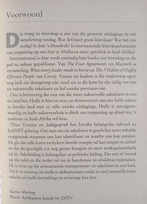 Sakegesprek Met Theo Vorster