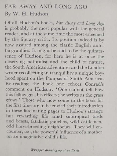 Far Away and Long Ago by W H Hudson