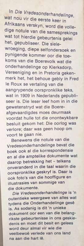 Die Vredesonderhandelinge by Ds J D Kestell & D E van Velden