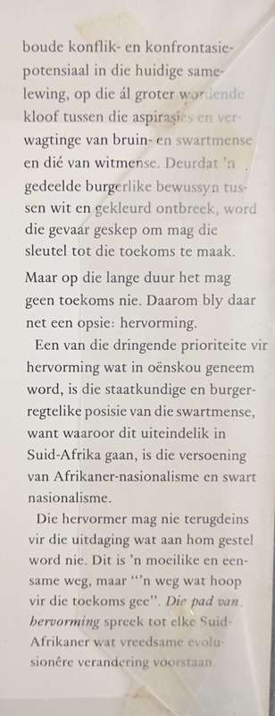Die Pad van Hervorming by W P Esterhuyse