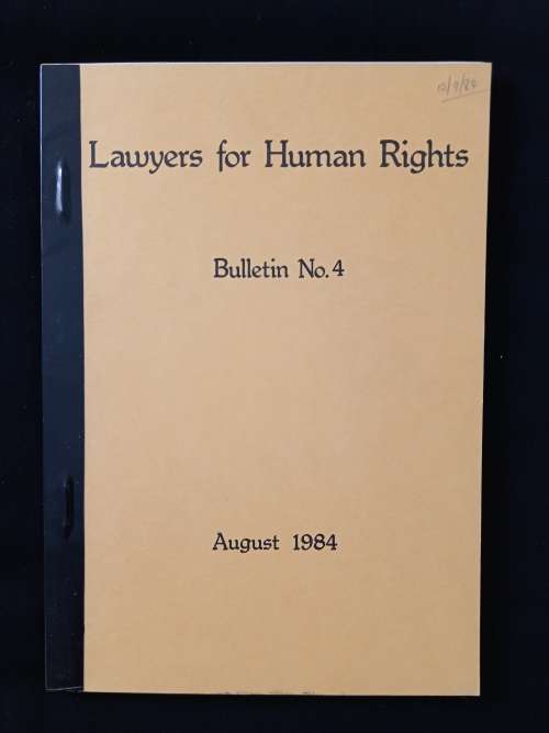 Lawyers for Human Rights Bulletin No Edited by John Dugard