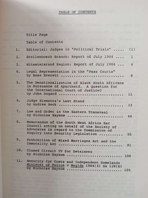 Lawyers for Human Rights Bulletin No Edited by John Dugard