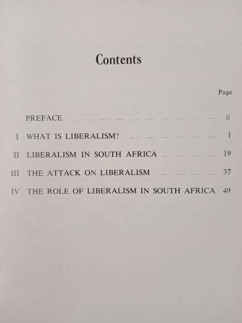 Liberalism in South Africa by Leo Marquard