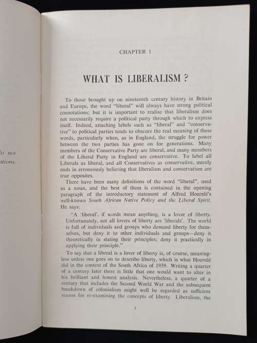 Liberalism in South Africa by Leo Marquard