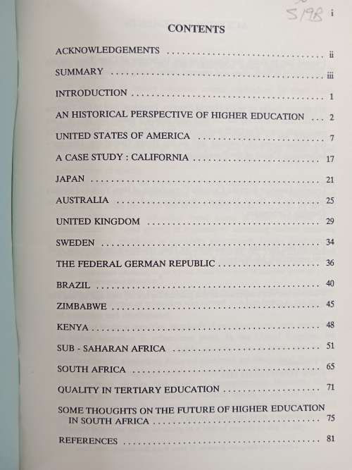 Access to & Quality in Higher Education A Comparative Study by S J Saunders