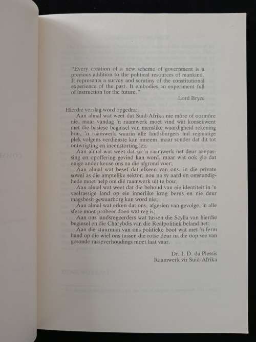 Republic of South Africa First Report of The Constitutional Committee of The Presidents Council