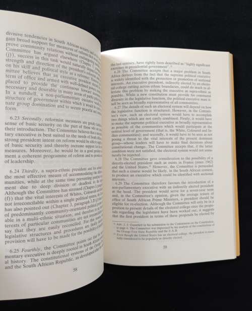 Republic of South Africa First Report of The Constitutional Committee of The Presidents Council