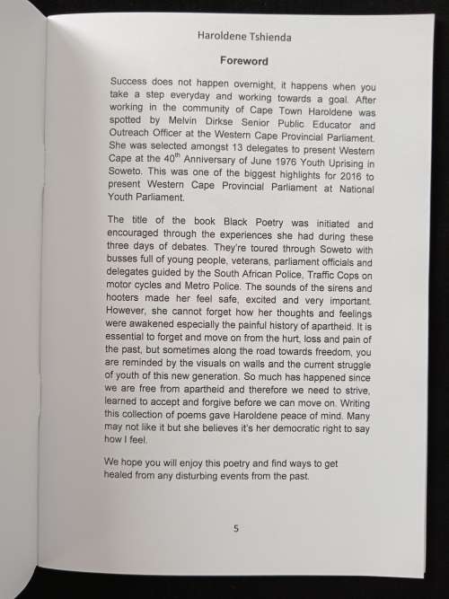 Black Poetry by Haroldene Tshienda