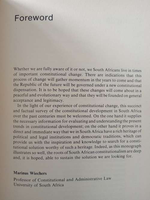 Constitutional Development of South Africa by D Marais & D Riekert