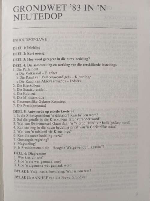 Constitution `83 in a Nutshell by Dr Stoffel van der Merwe