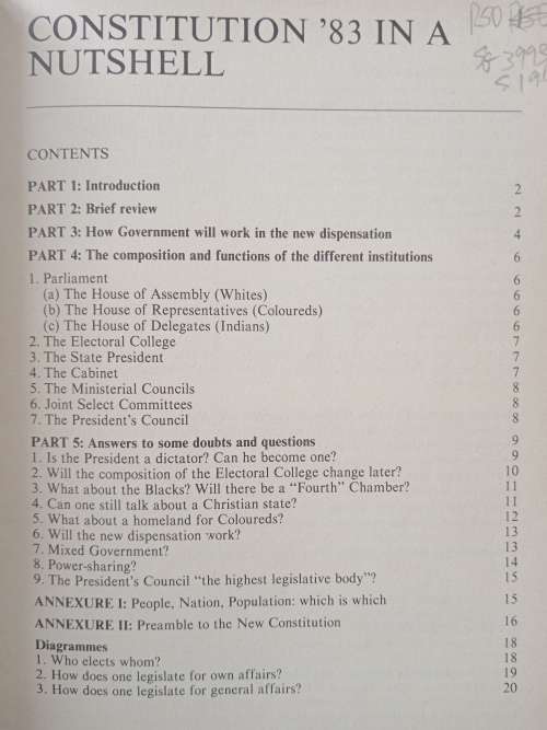 Constitution `83 in a Nutshell by Dr Stoffel van der Merwe
