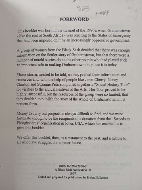 Graham`s Town The Untold Story Edited by Helen Holleman