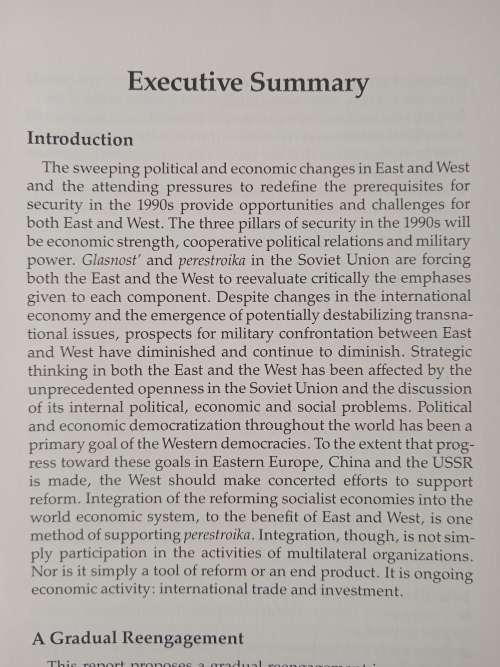 Managing the Transition Integrating the Reforming Socialist Countries into The World Economy