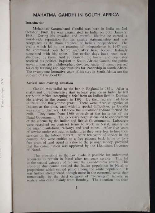 Mahatma Gandhi in South Africa by B Pachai