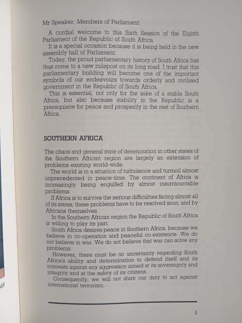 Meeting the Economic Challenge by P W Botha