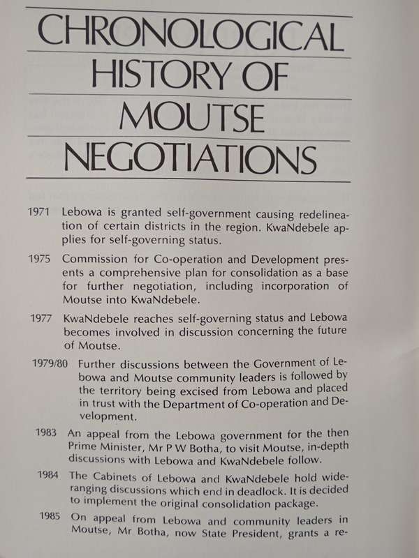 The Moutse Issue