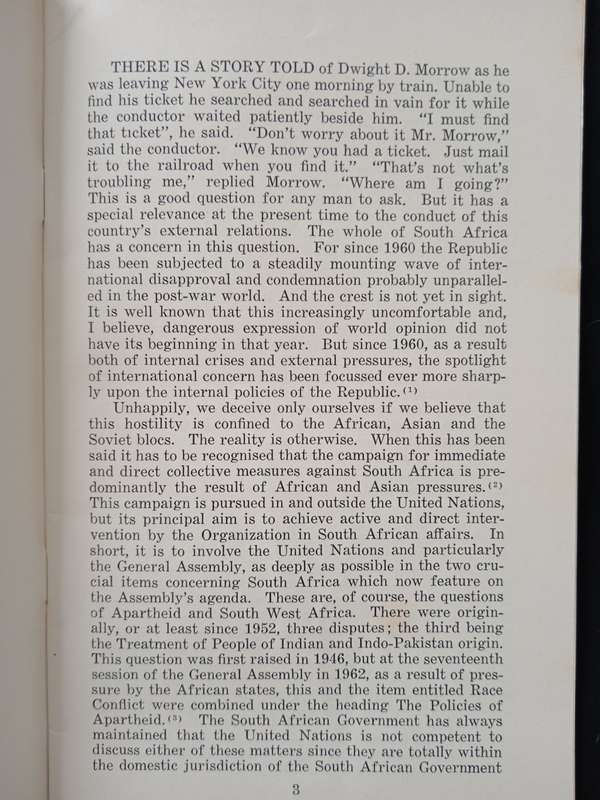 South Africa & The United Nations Myth & Reality by R B Ballinger
