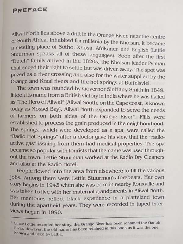 Lettie`s Story Growing up black in Aliwal North by Letitia Stuurman