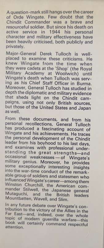 Wingate in Peace & War by Major-General Derek Tulloch
