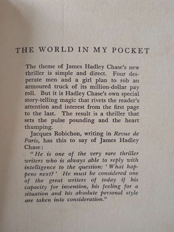 The World In My Pocket by James Hadley Chase