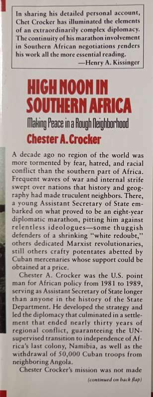 High Noon in Southern Africa Making Peace in a Rough Neighborhood by Chester A Crocker
