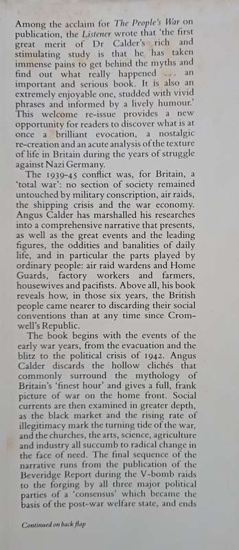 The People`s War Britain 1939-1945 by Angus Calder