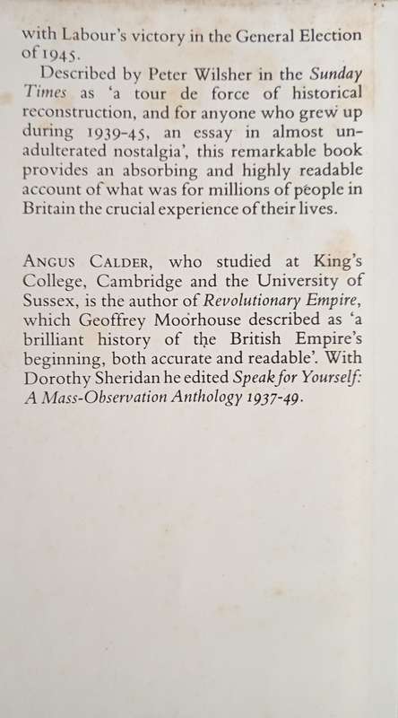 The People`s War Britain 1939-1945 by Angus Calder