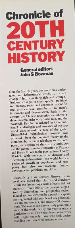 Chronicle of 20th Century History by General Editor John S Bowman